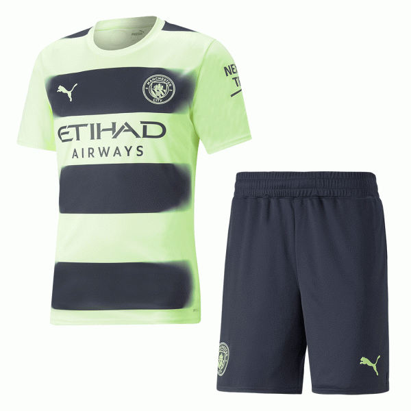Manchester City Soccer Jersey Third Away Kit(Jersey+Shorts) Replica 2022/23